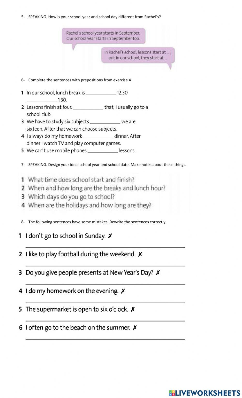 Prepositions of time