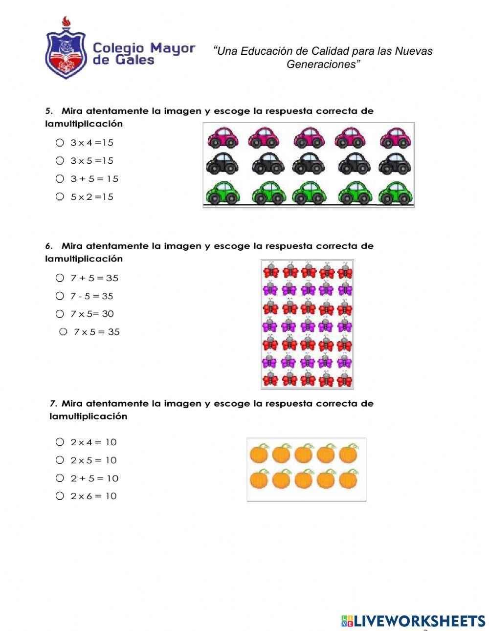 Evaluación matemáticas 2  -  segundo bimestre