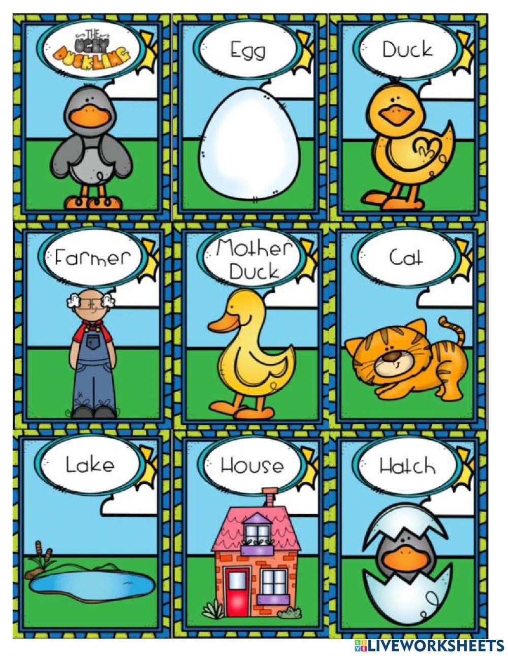Ugly duckling bingo card 1