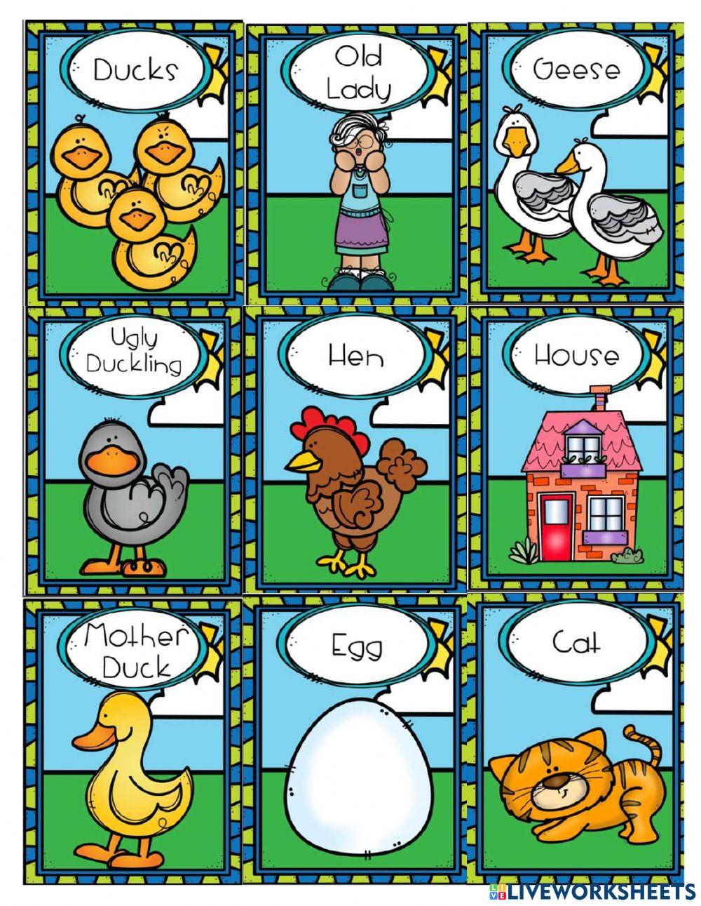 Ugly duckling bingo card 2
