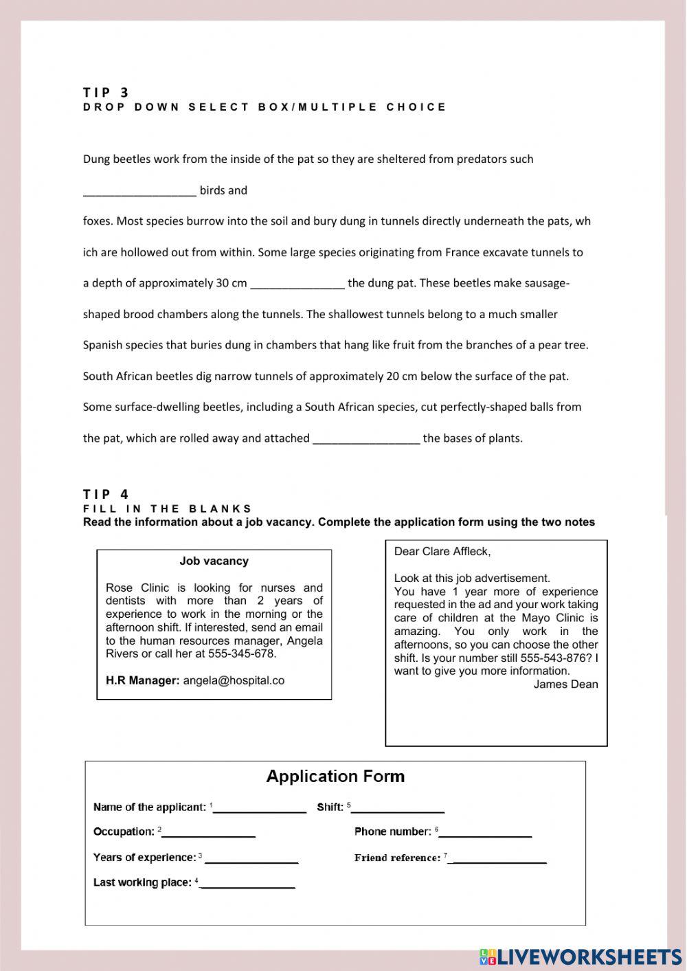 Liveworksheets practice