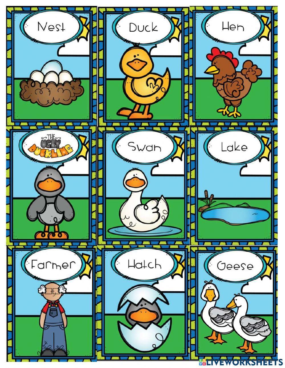 Ugly duckling bingo card 3