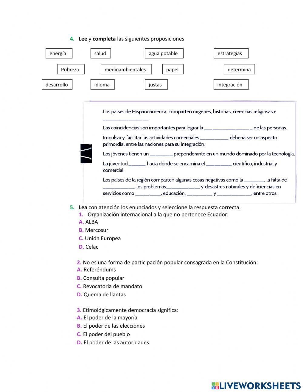 Evaluación EE.SS unidad 6