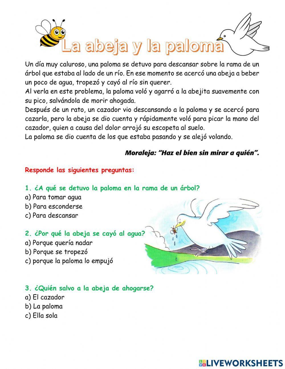 La abeja y la paloma La abeja y la paloma