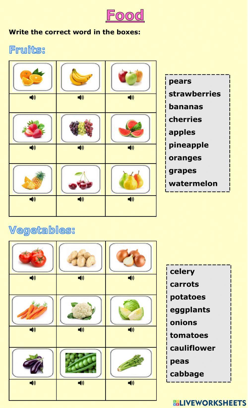 Food - Fruits, vegetables and drinks