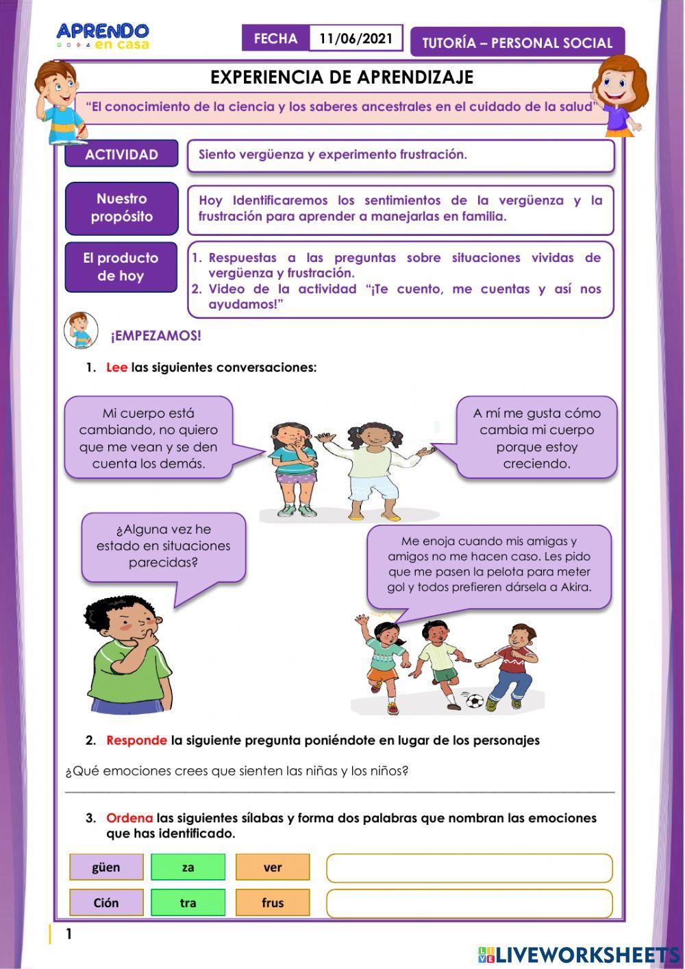 Siento vergüenza y experimento frustración