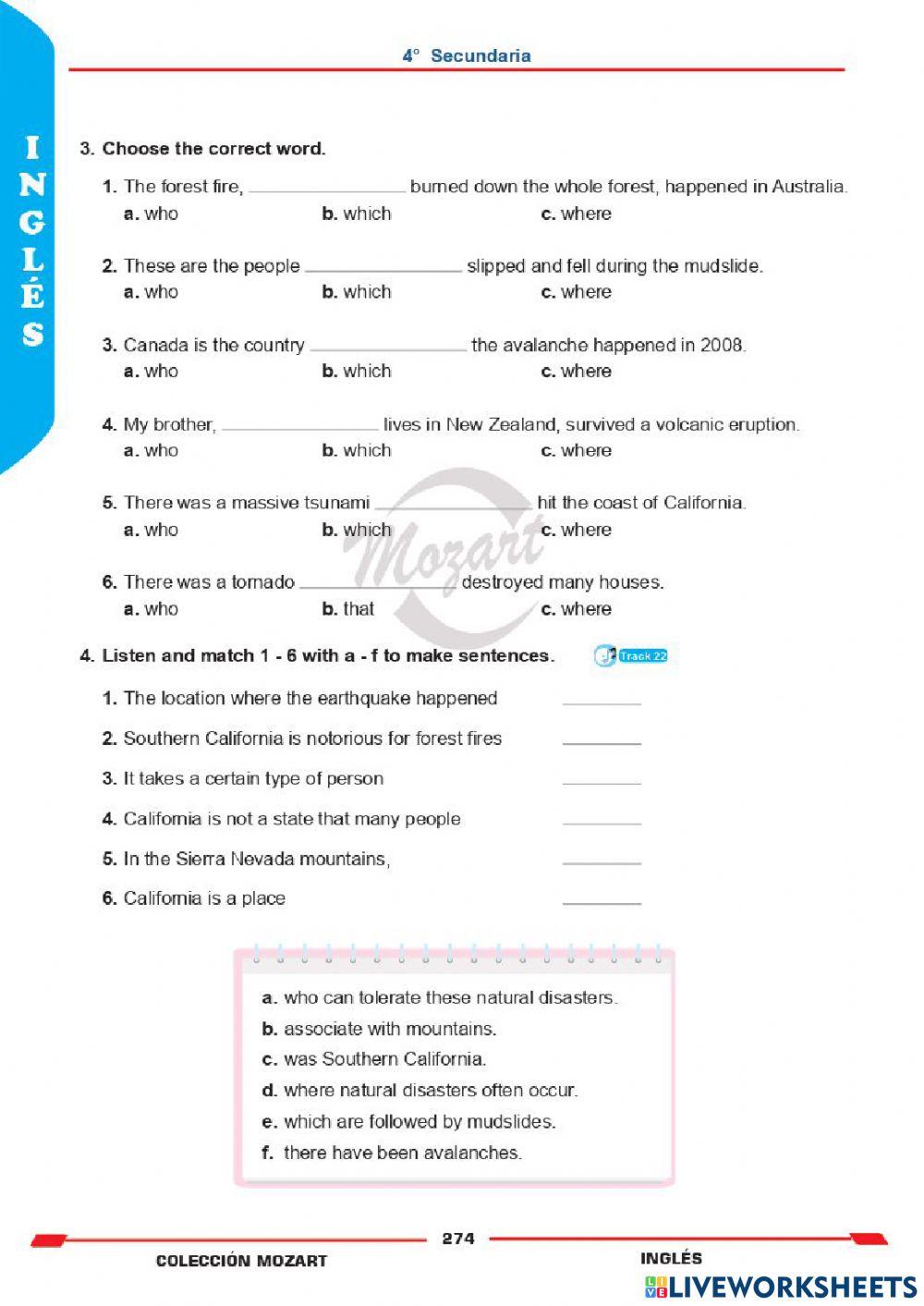 Unidad 4 - inglés 4°