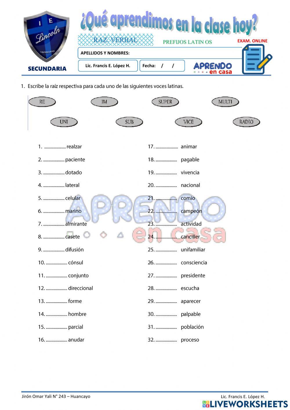 Prac. prefijos latinos