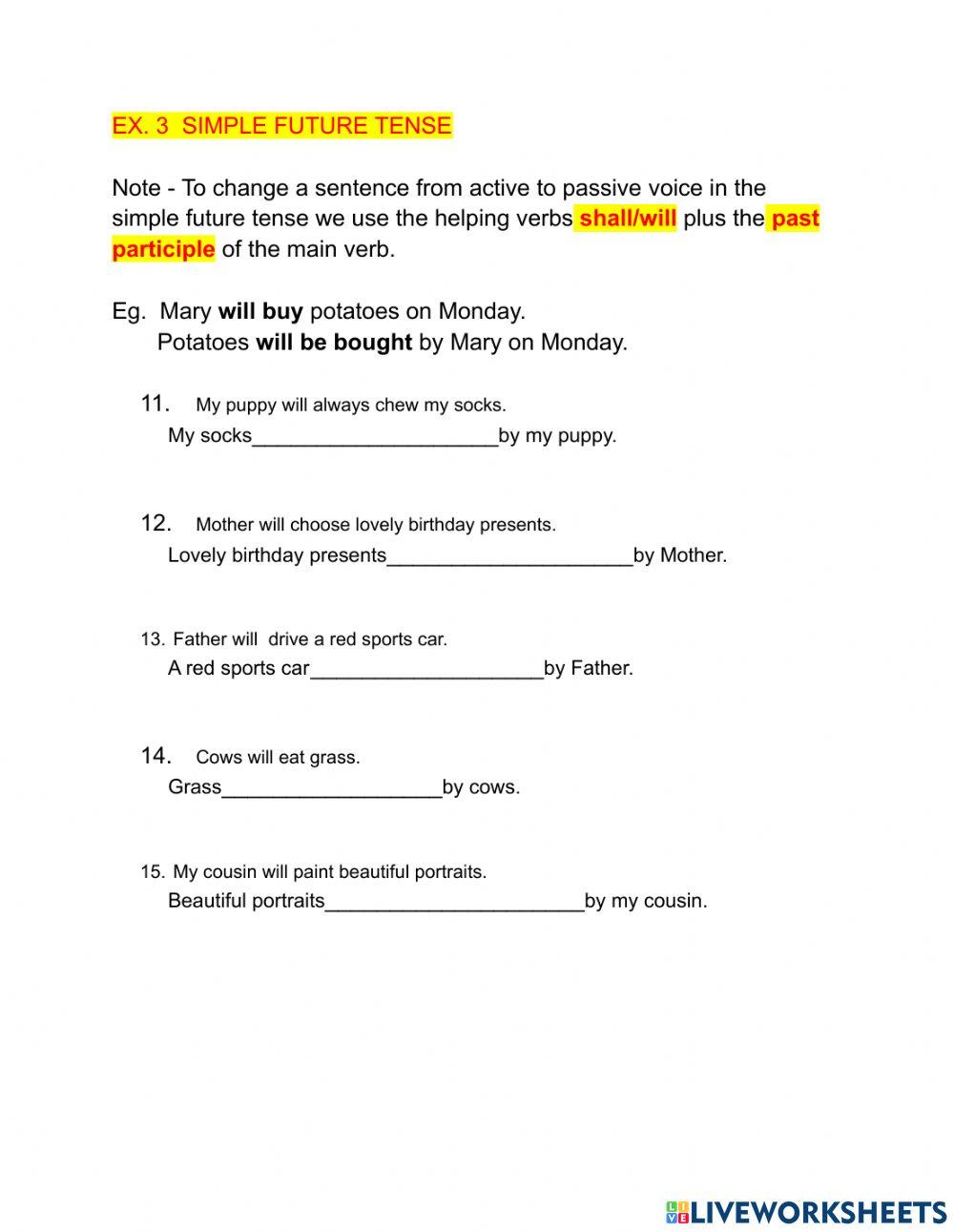 Active-Passive Voice - Worksheet 2