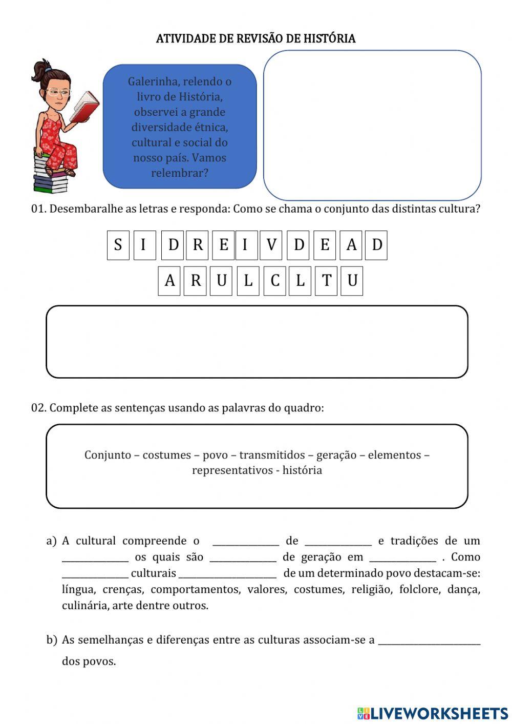 Atividade de Revisão de História