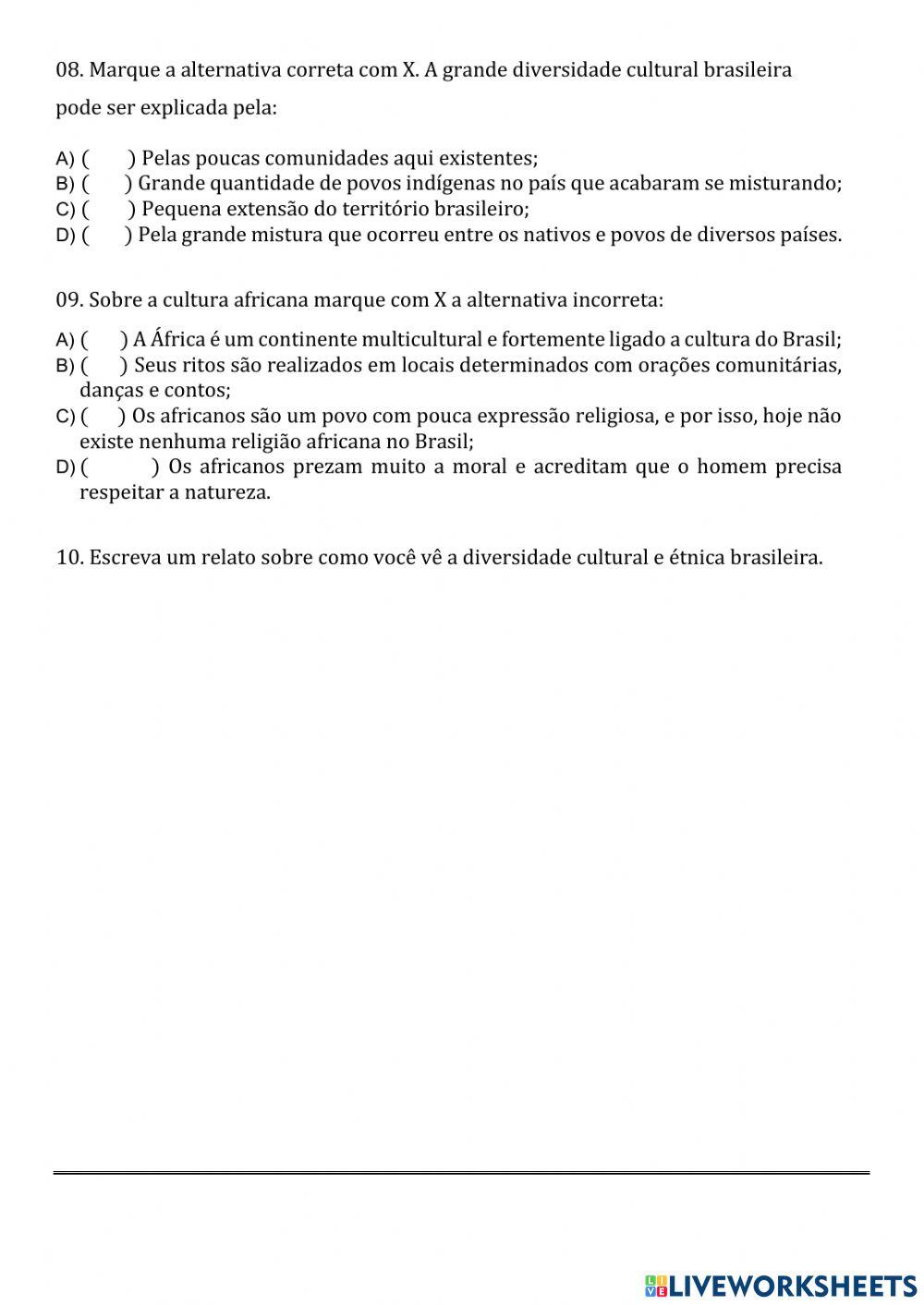 Atividade de Revisão de História