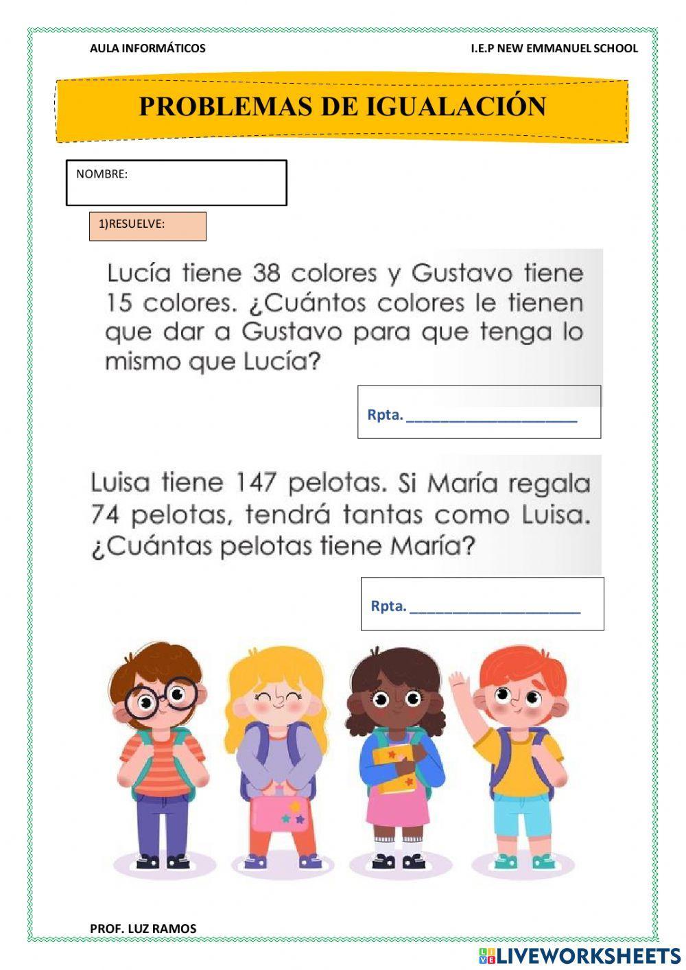 PAEV- problemas de igualación