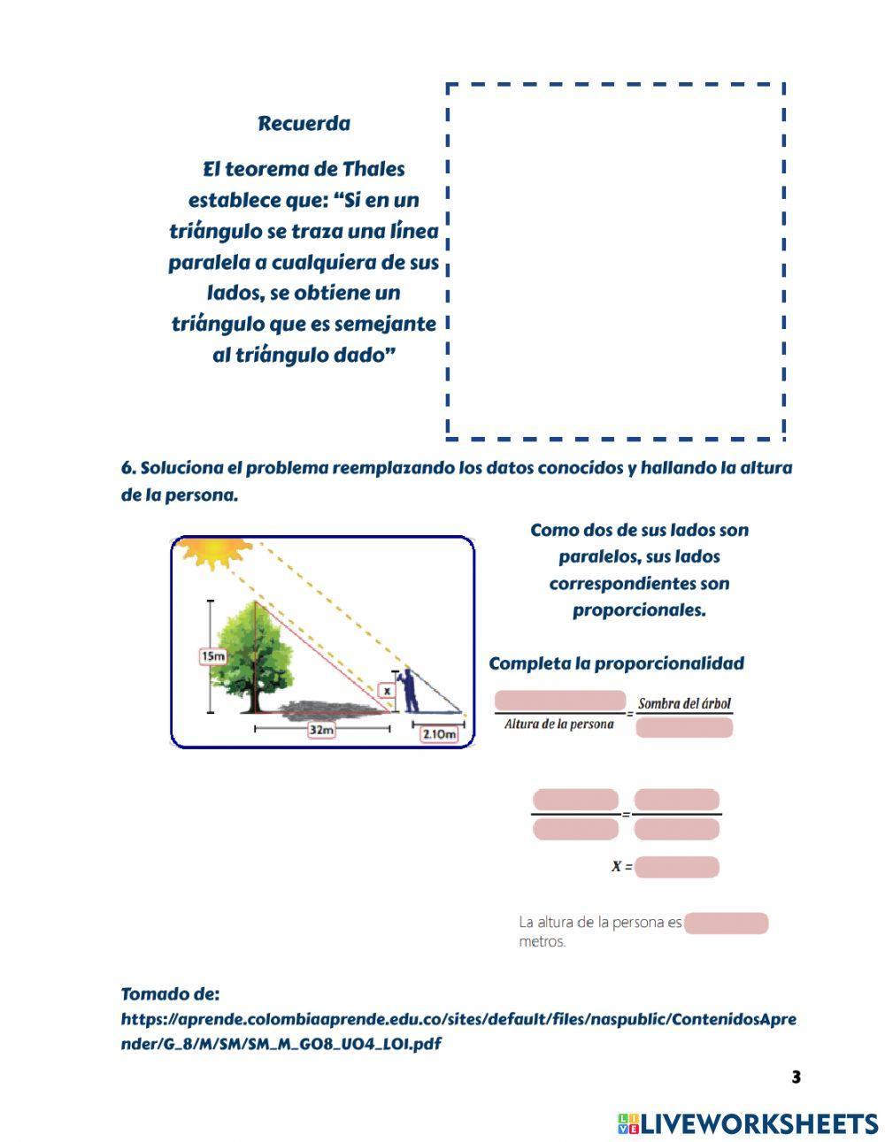 Semejanza de triángulo y teorema de Thales