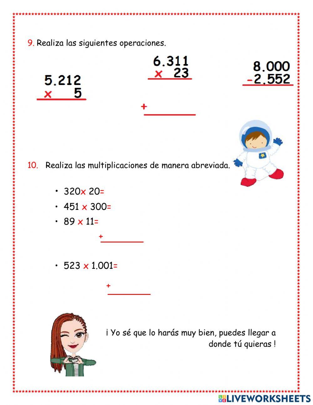 Evaluación matemáticas 3