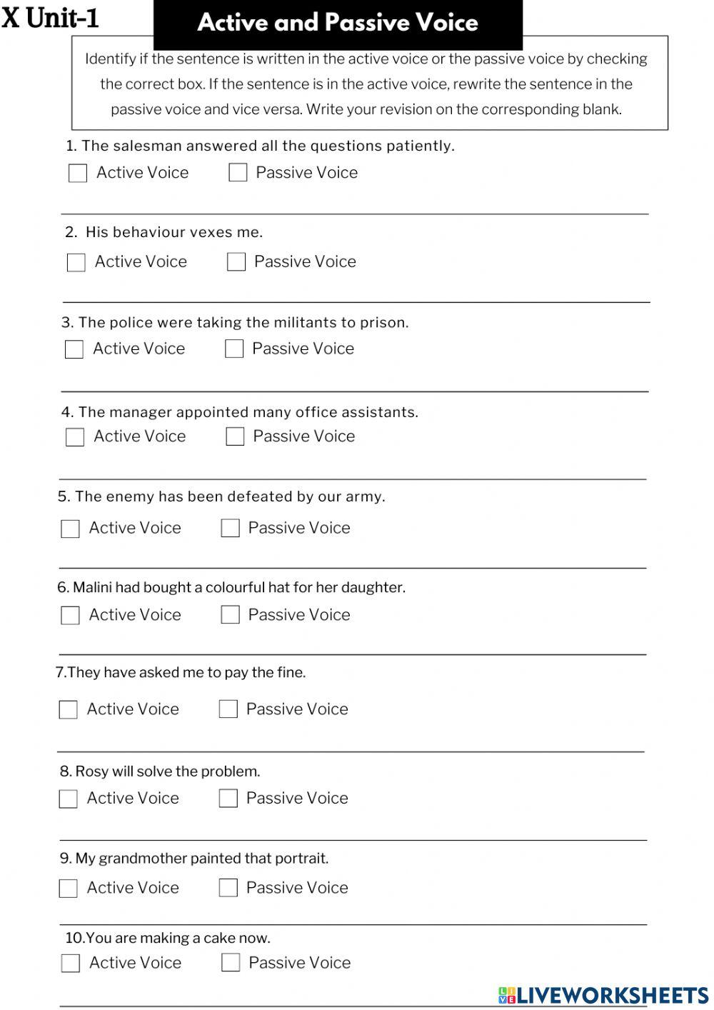 10th Active and Passive