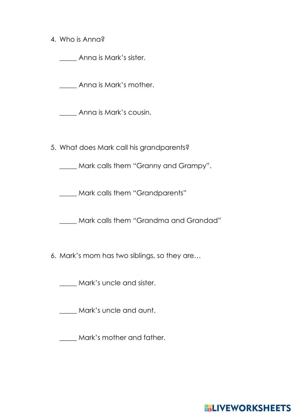 Reading comprehension