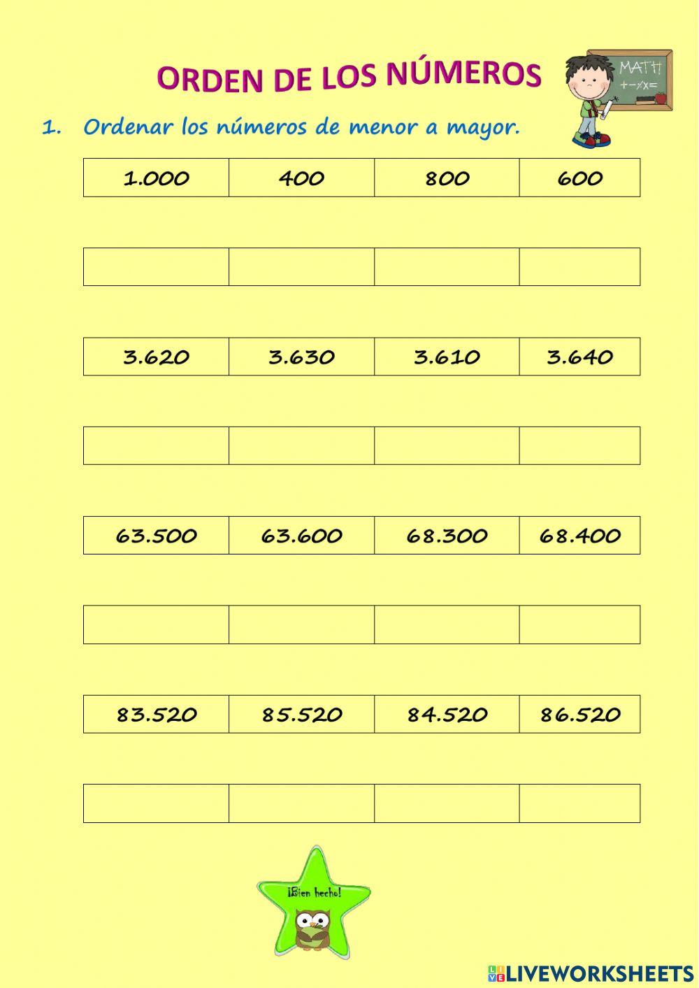 Orden de los números