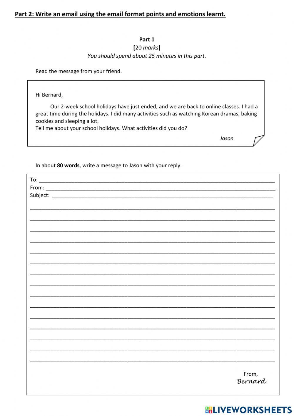 Email (Form 2 Unit 8 - English Pulse 2)