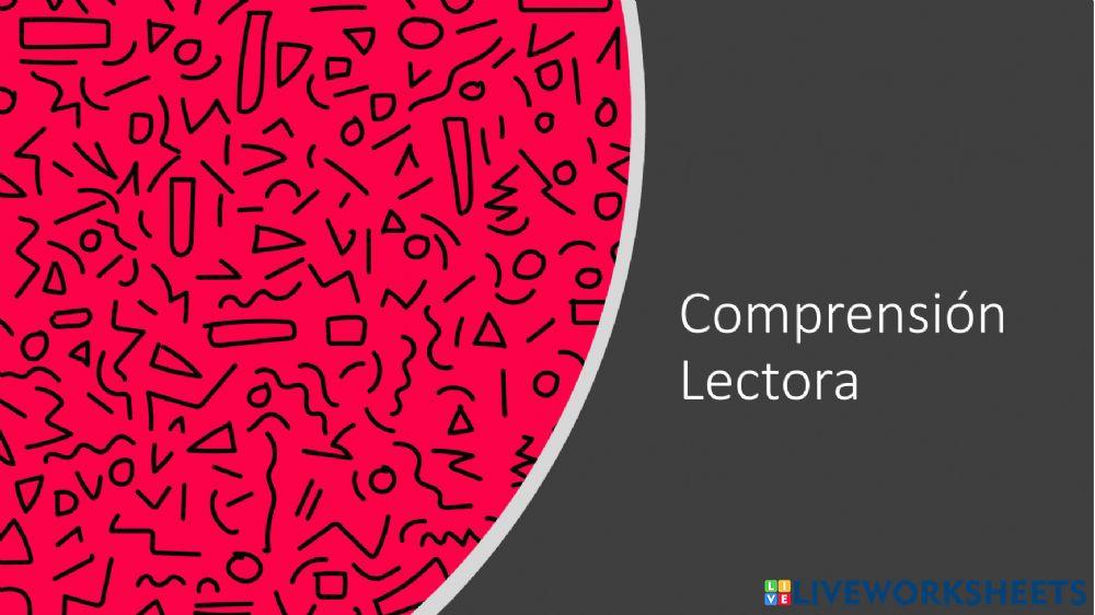 Comprensión de textos Comprensión de textos