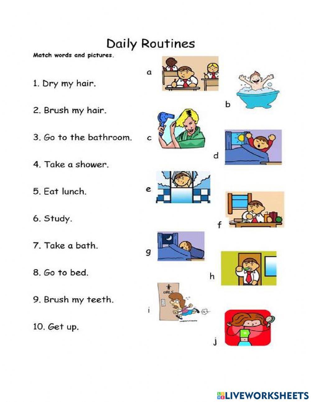 daily-routines-online-exercise-for-live-worksheets