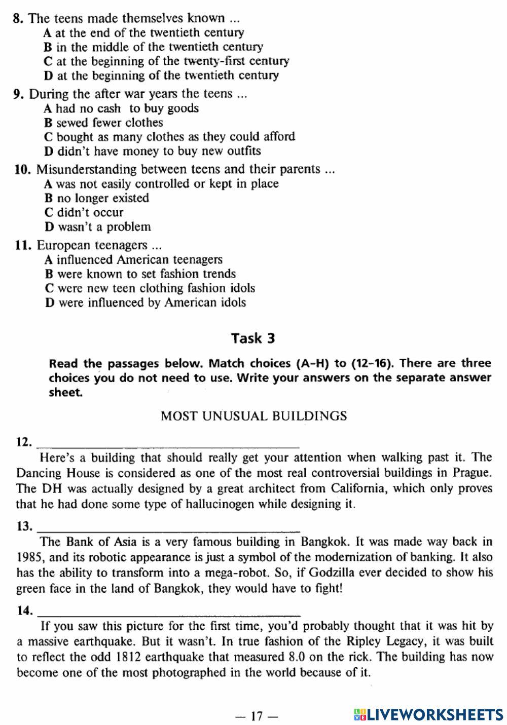 Exam Focus Complex Tests - Test 3