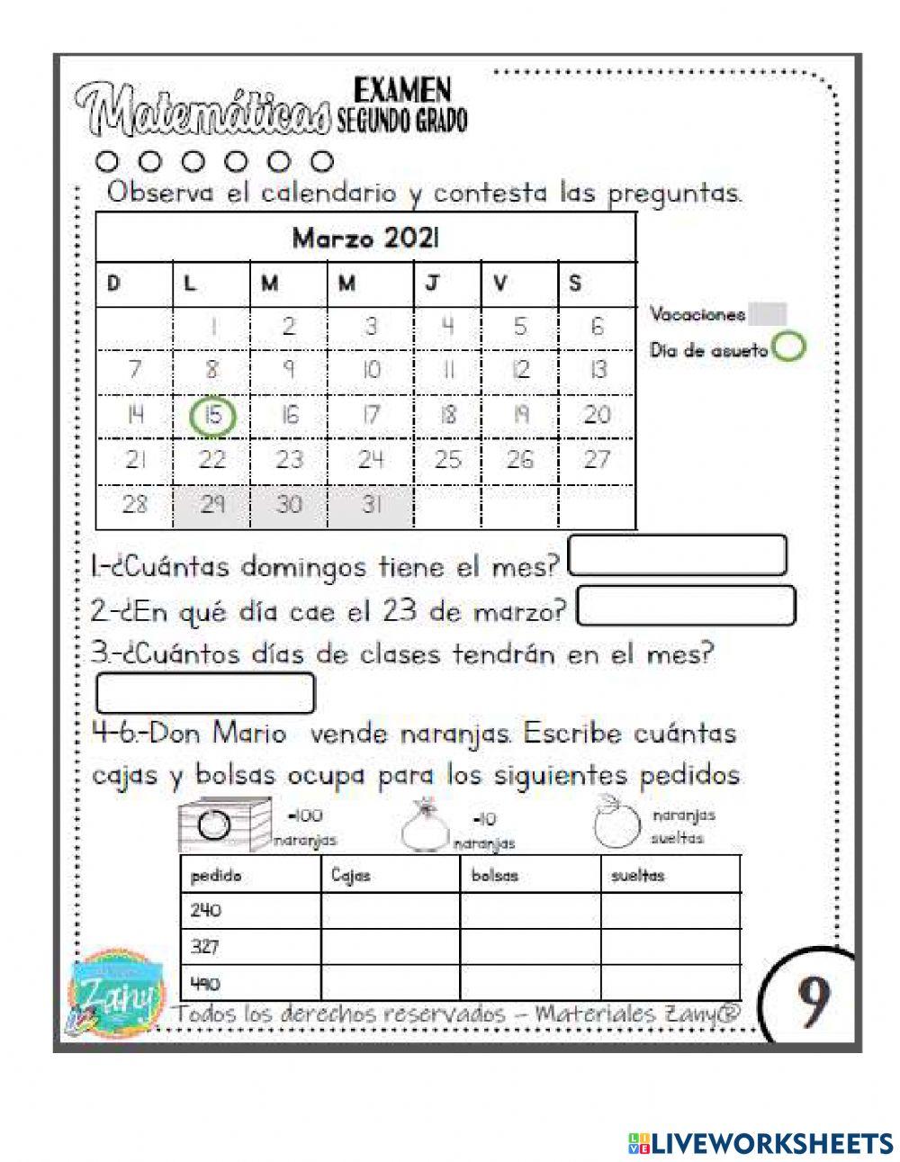Examen 3er trimestre