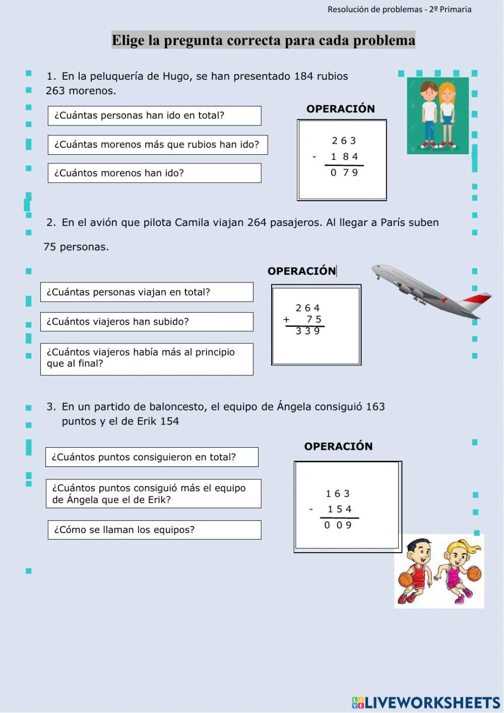 Problemas elige la pregunta