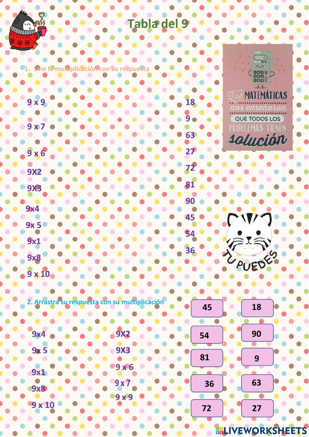 Tabla del 9 aprendemos divertido