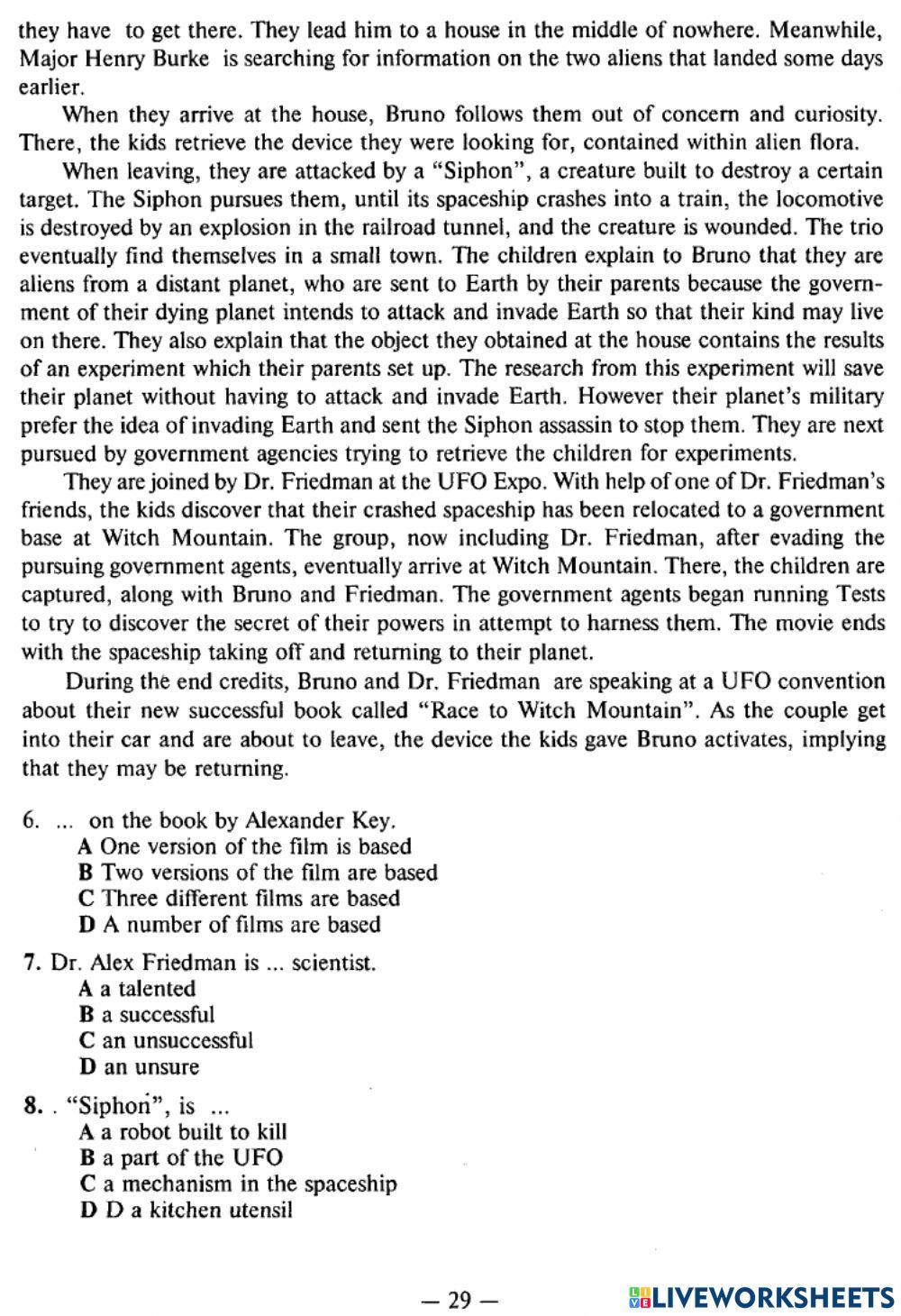 Exam Focus Complex Tests - Test 5
