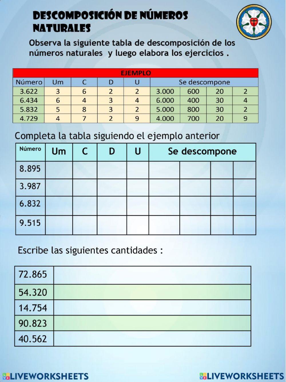 Descomposición de números