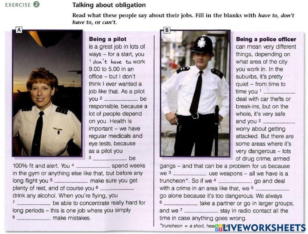 Modal verbs of obligation, necessity and prohibition