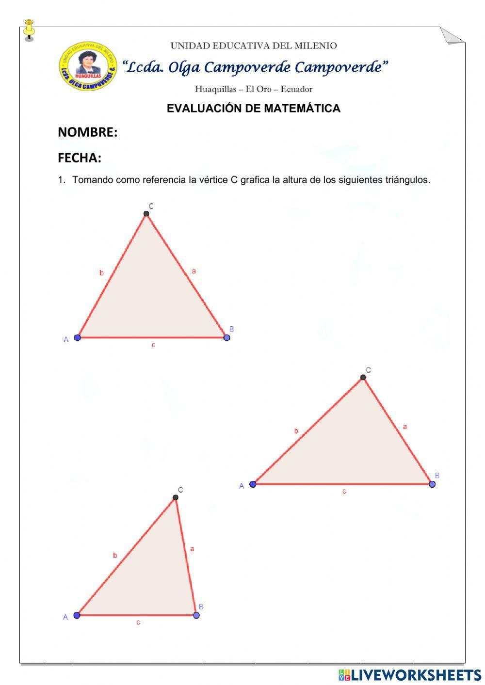 Rectas y puntos notables de un triángulo