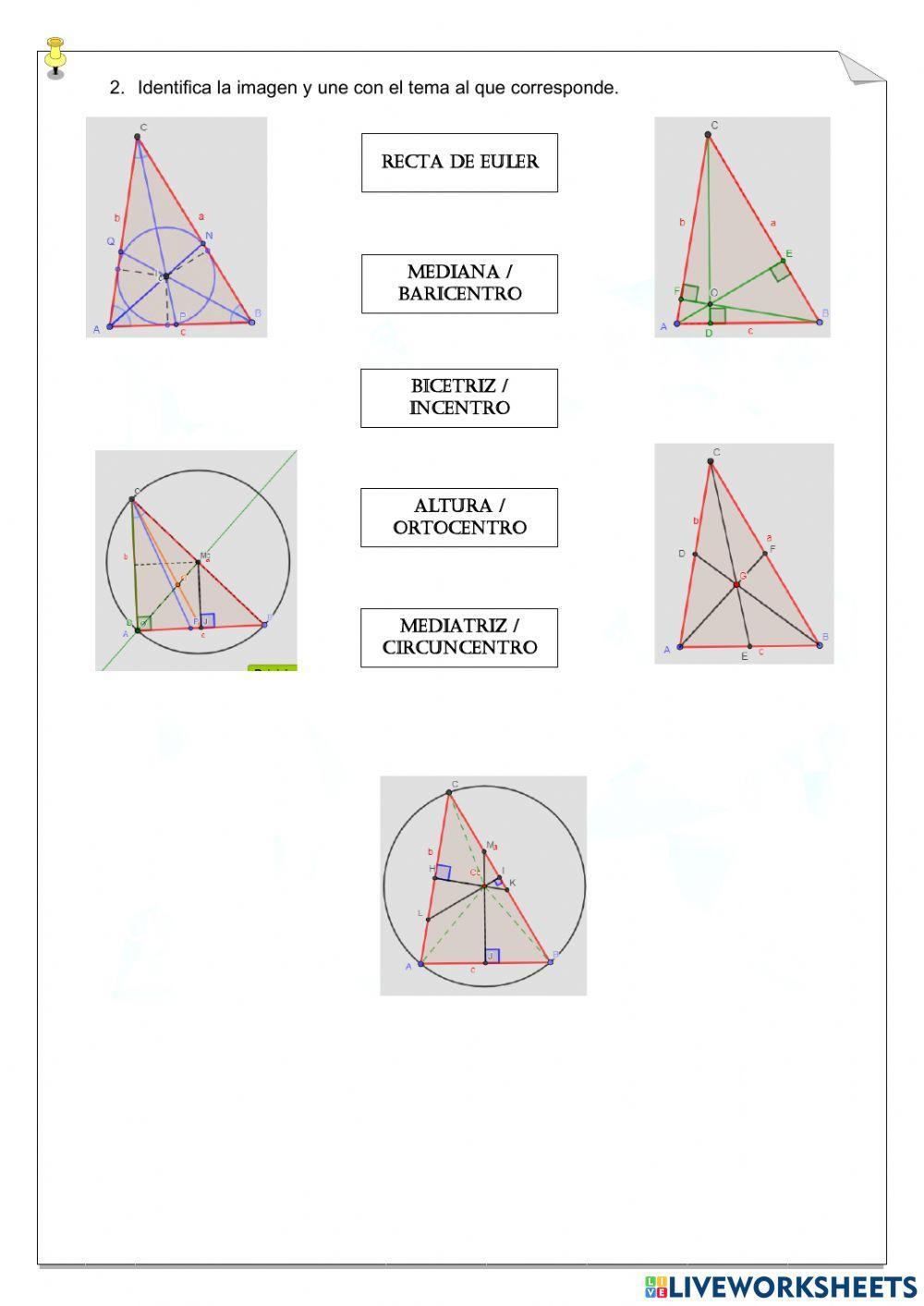 Rectas y puntos notables de un triángulo