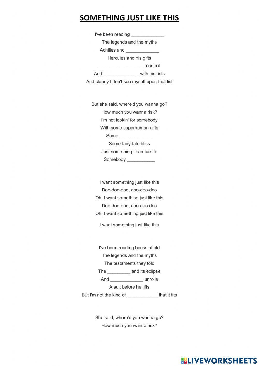 Electro song - The Chainsmokers and Coldplay -Something just like this-