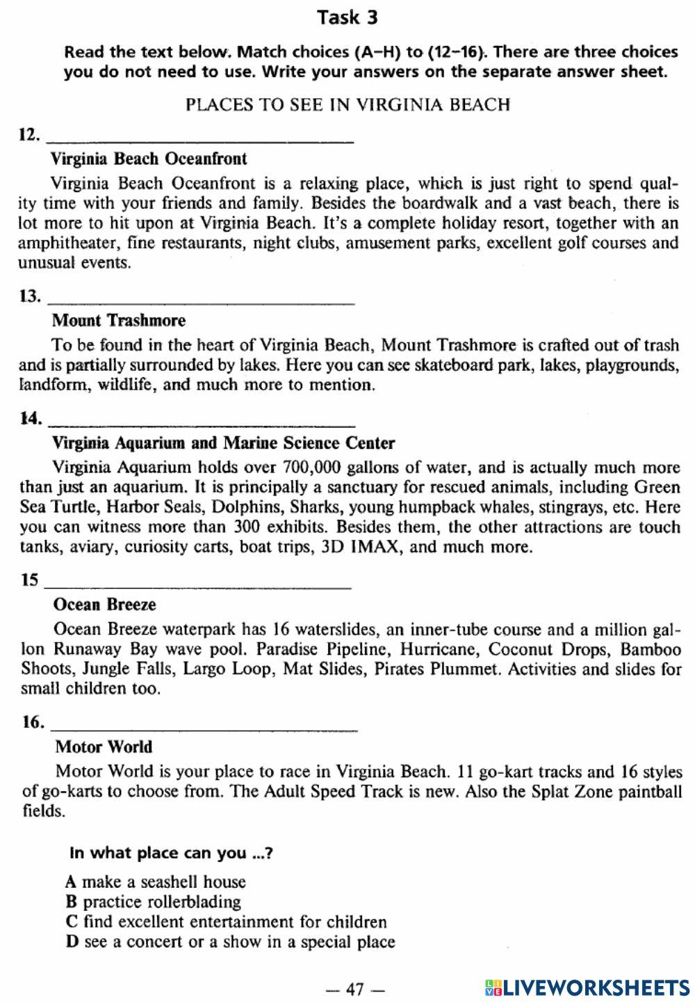 Exam Focus Complex Tests - Test 8