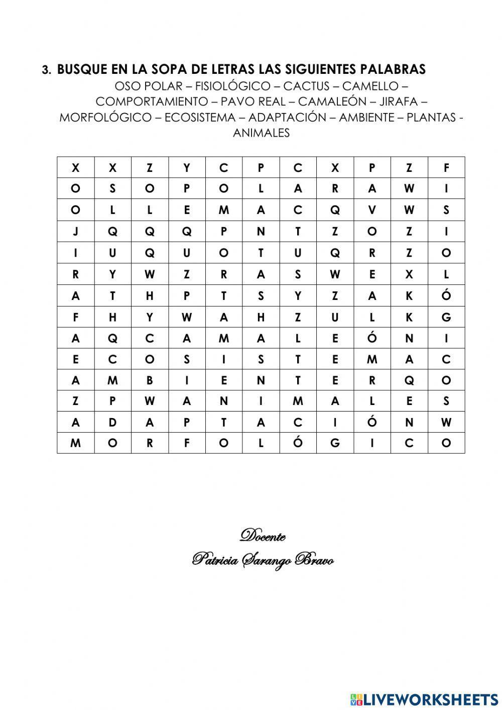 Adaptaciones de plantas y animales