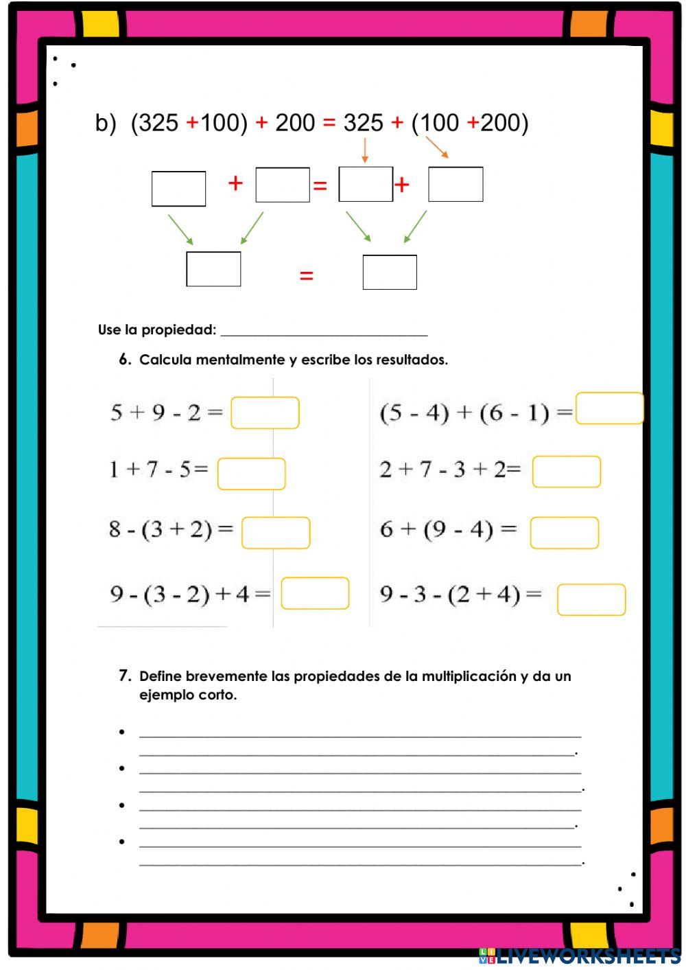BIMESTRAL matemáticas  PERIODO 2(GRADO 4)