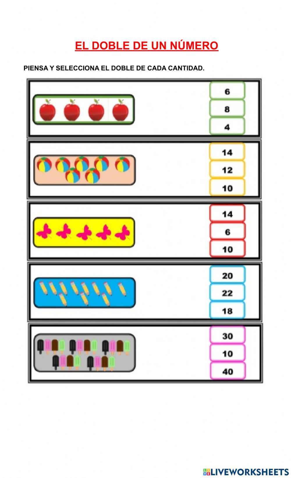 El doble de los números