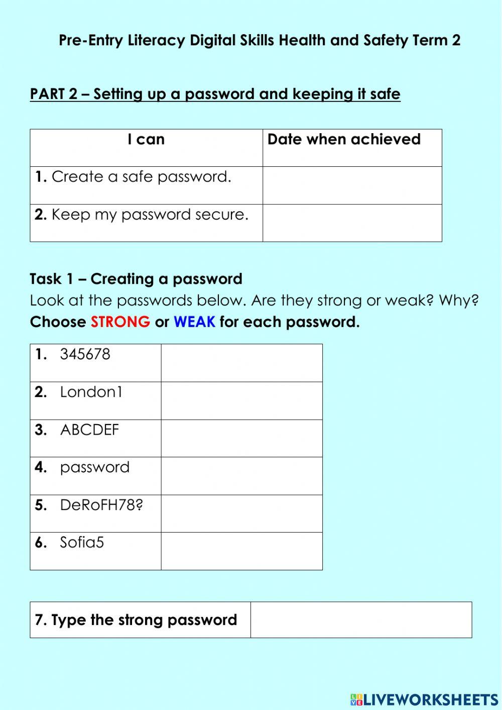 Digital Skills H&S Pre-Entry Lit Part 2 Term 2