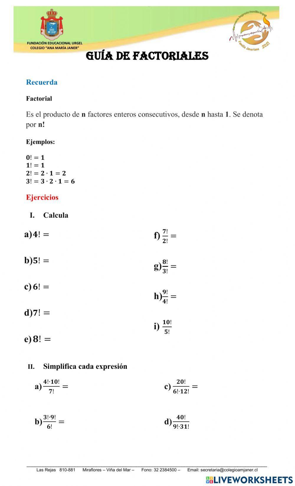 Factorial de un número