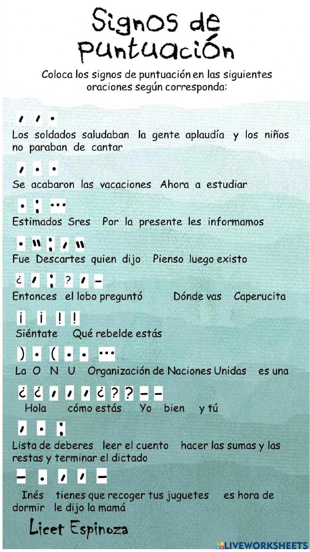 Signos de puntuación