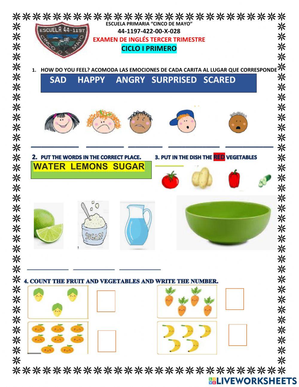 Examen tercer trimestre
