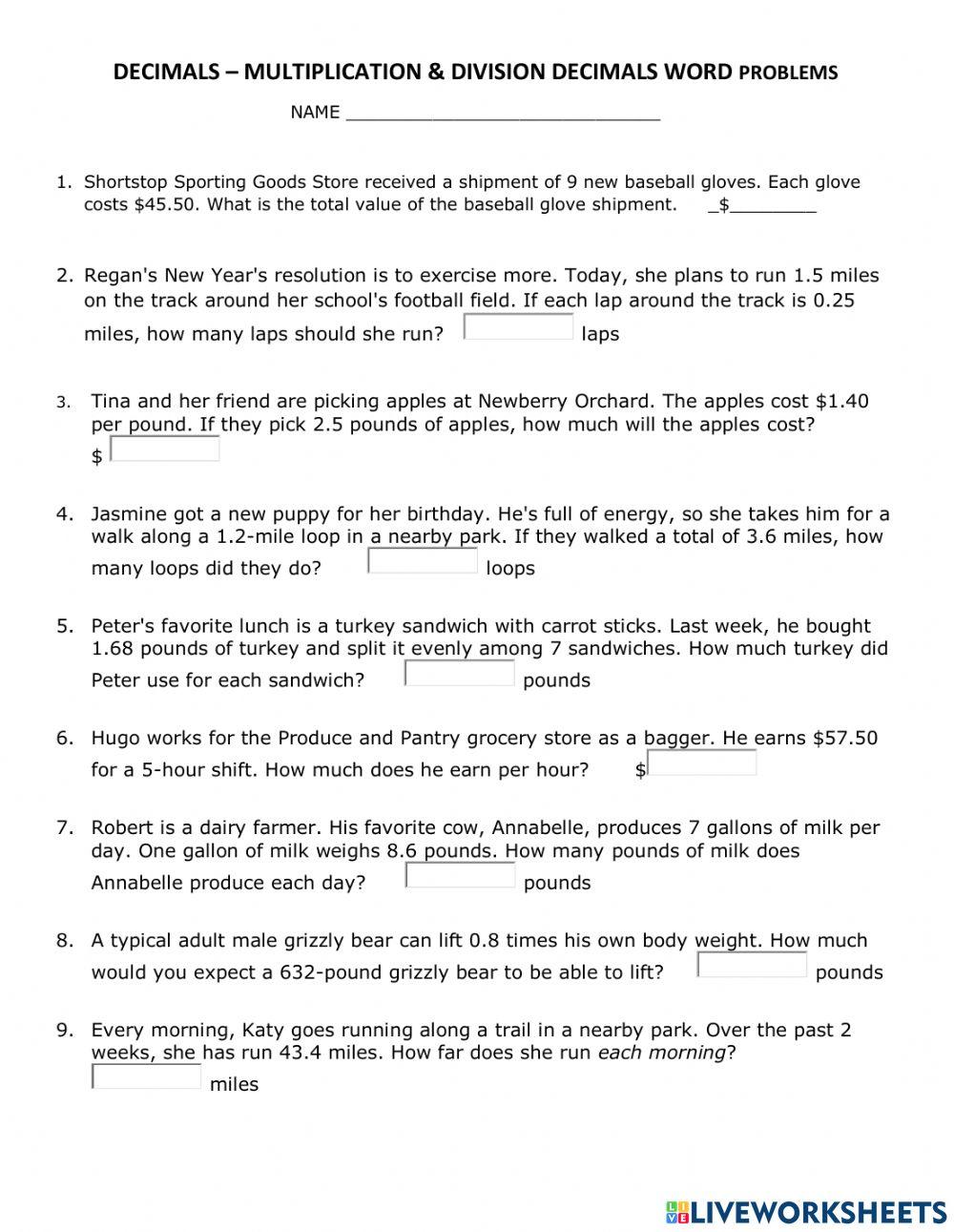 word-problems-multiplying-and-dividing-decimals-online-exercise-for