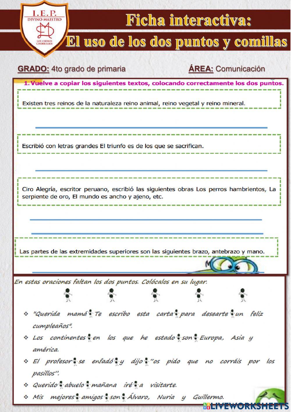 Uso de los dos puntos