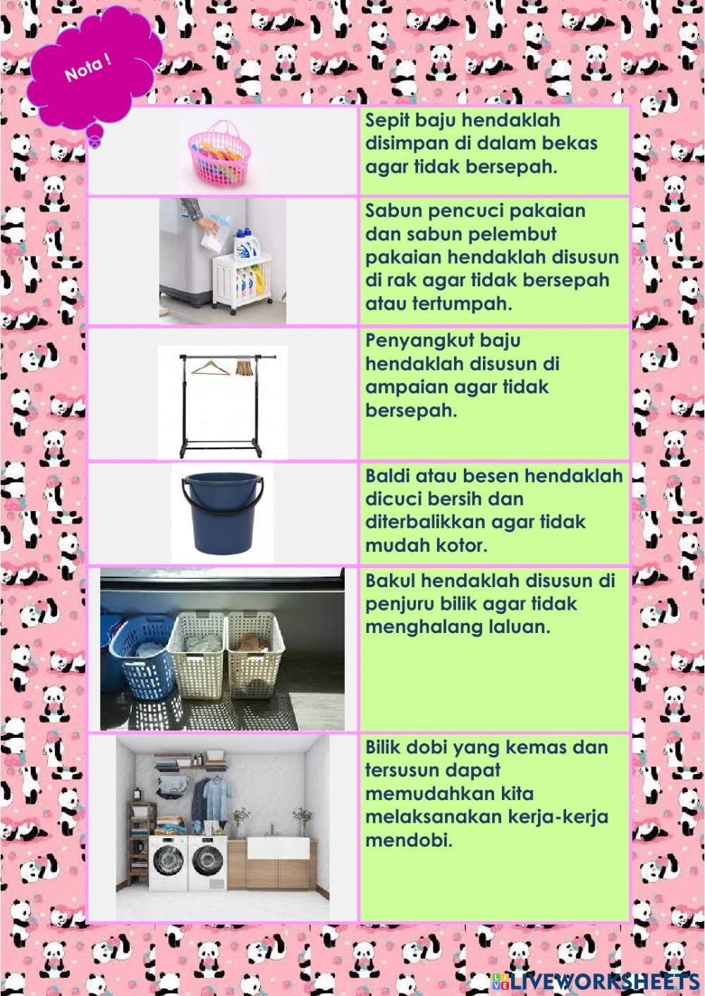 Cara Simpan Alatan dan Bahan Mendobi