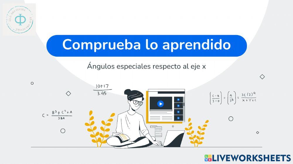 Angulos respecto al eje x