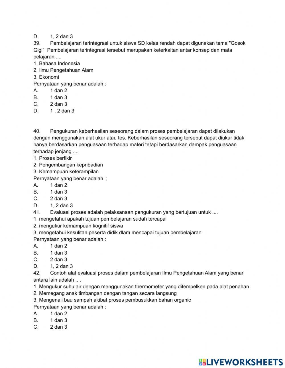 Pos tes ujian pembelajaran ipa sd