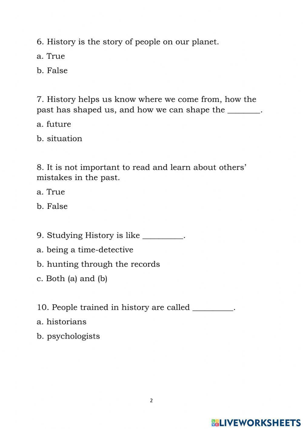 What Is History 1079555 Thazinaunt LiveWorksheets what-is-history-1079555-thazinaunt-liveworksheets