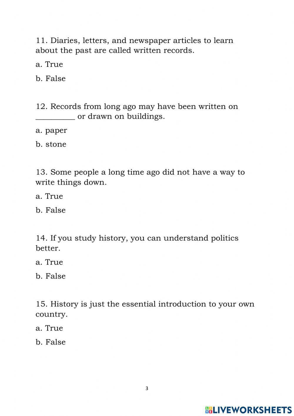 What Is History 1079555 Thazinaunt LiveWorksheets what-is-history-1079555-thazinaunt-liveworksheets