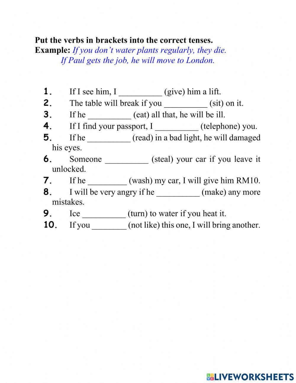 Zero and First Conditionals